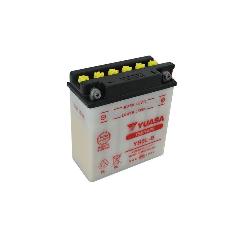 Bateria para motocicleta YB5L-B Indonesia sin acido Yuasa