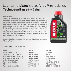 Aceite para motocicleta 4T-1L 10w40 5100 semisintetico Motul