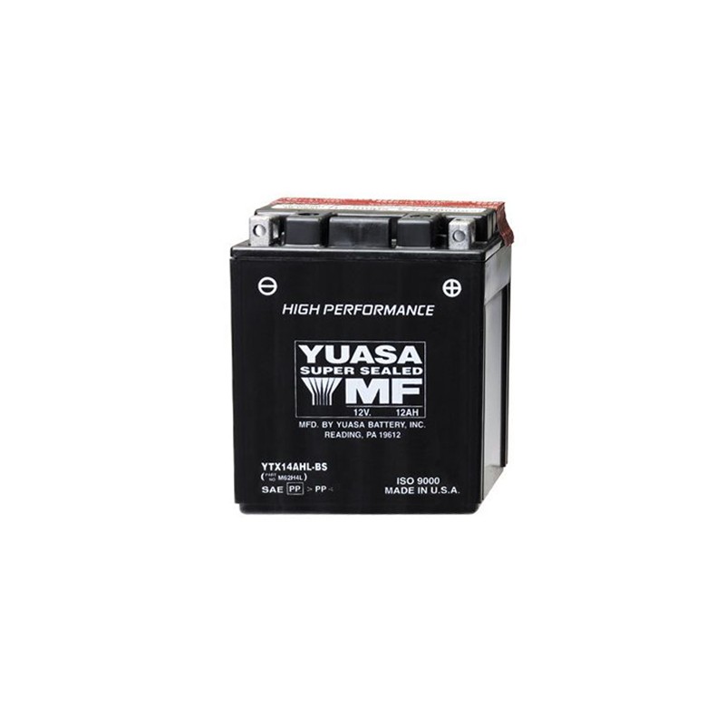 Bateria para motocicleta YTX14AH-BS con acido Yuasa